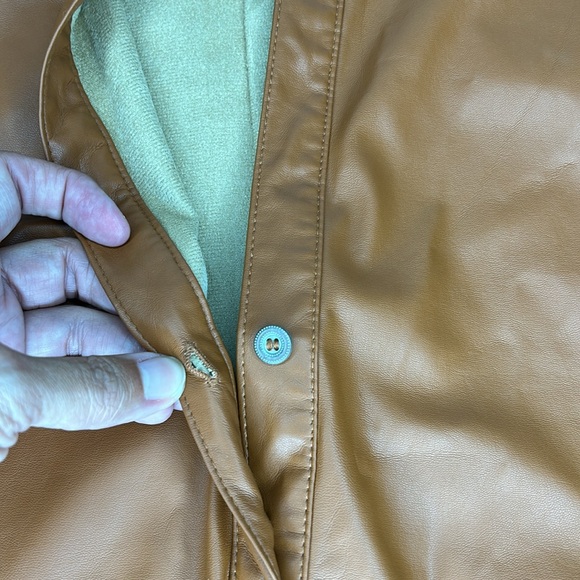 By Anthropologie Faux Leather Popover Top - Picture 8 of 16